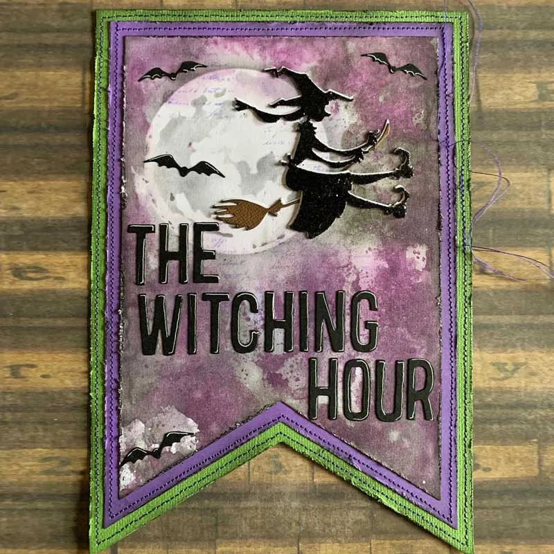 Witches Wildcat Bat Mixed Metal Cutting Dies Set for Scrapbooking Card Making
