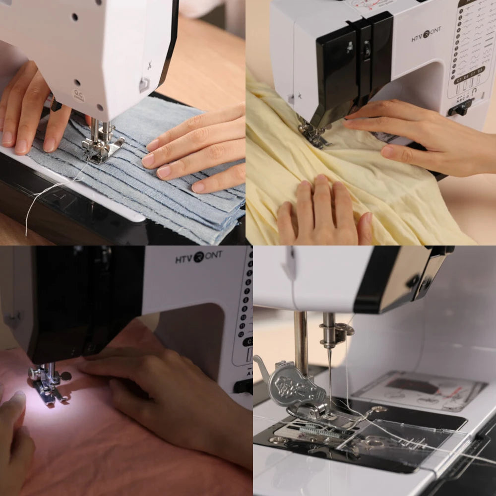 HTVRONT Portable Electric Sewing Machine 38 Stitches Pattern Light Foot Pedal