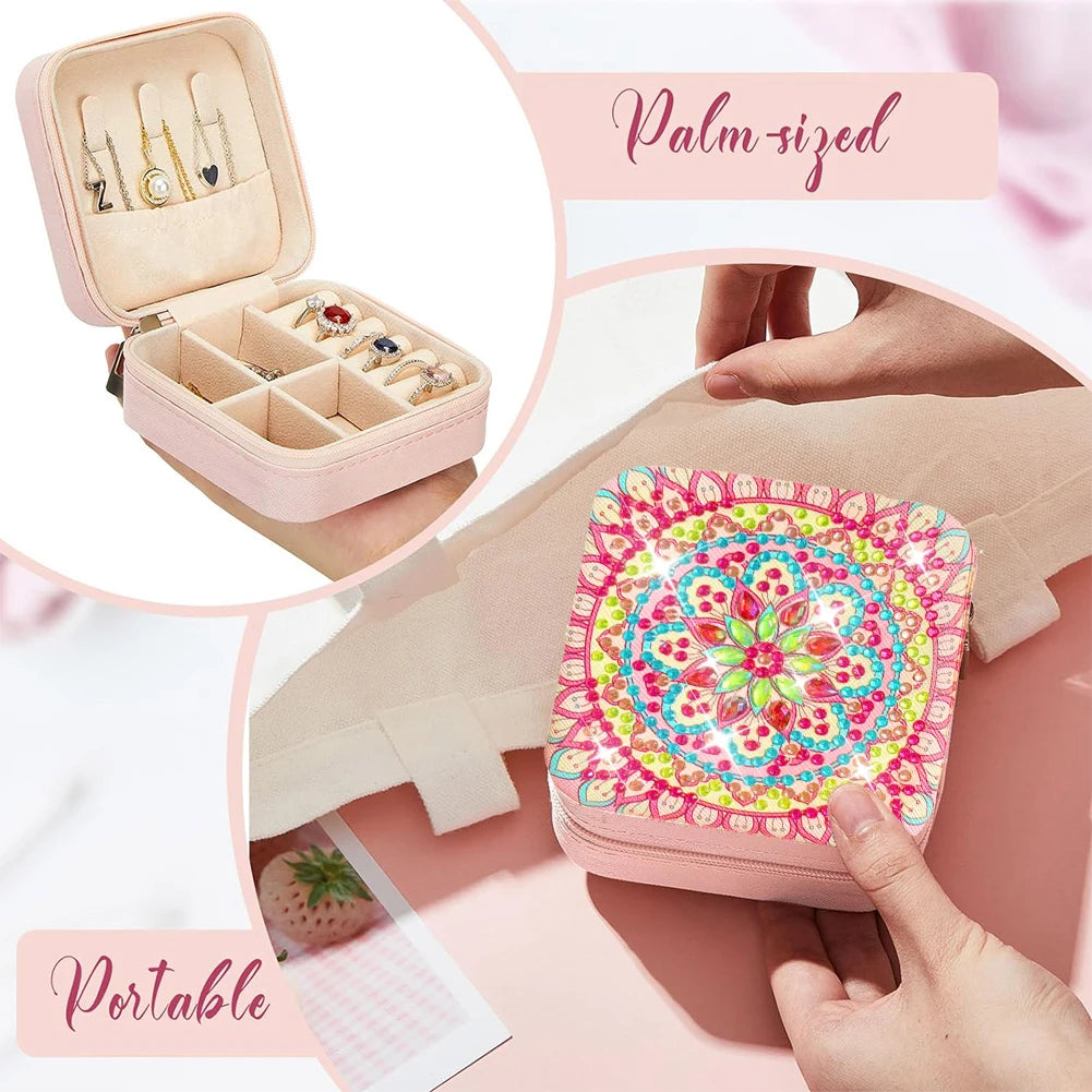 Flower 5D DIY Diamond Painting Storage, Jewelry Case Mosaic Set