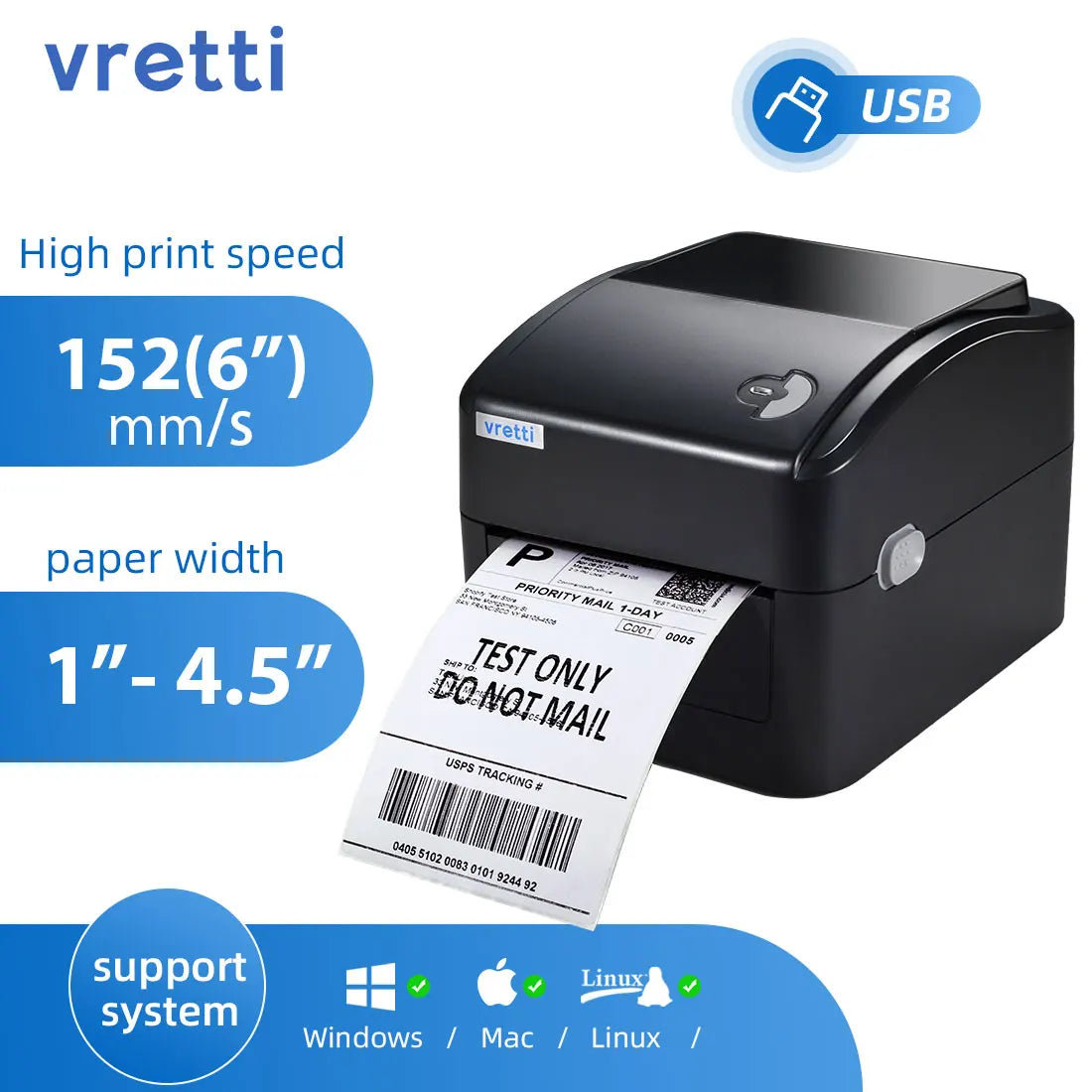 USB Direct Thermal Label Printer Shipping Express Barcode