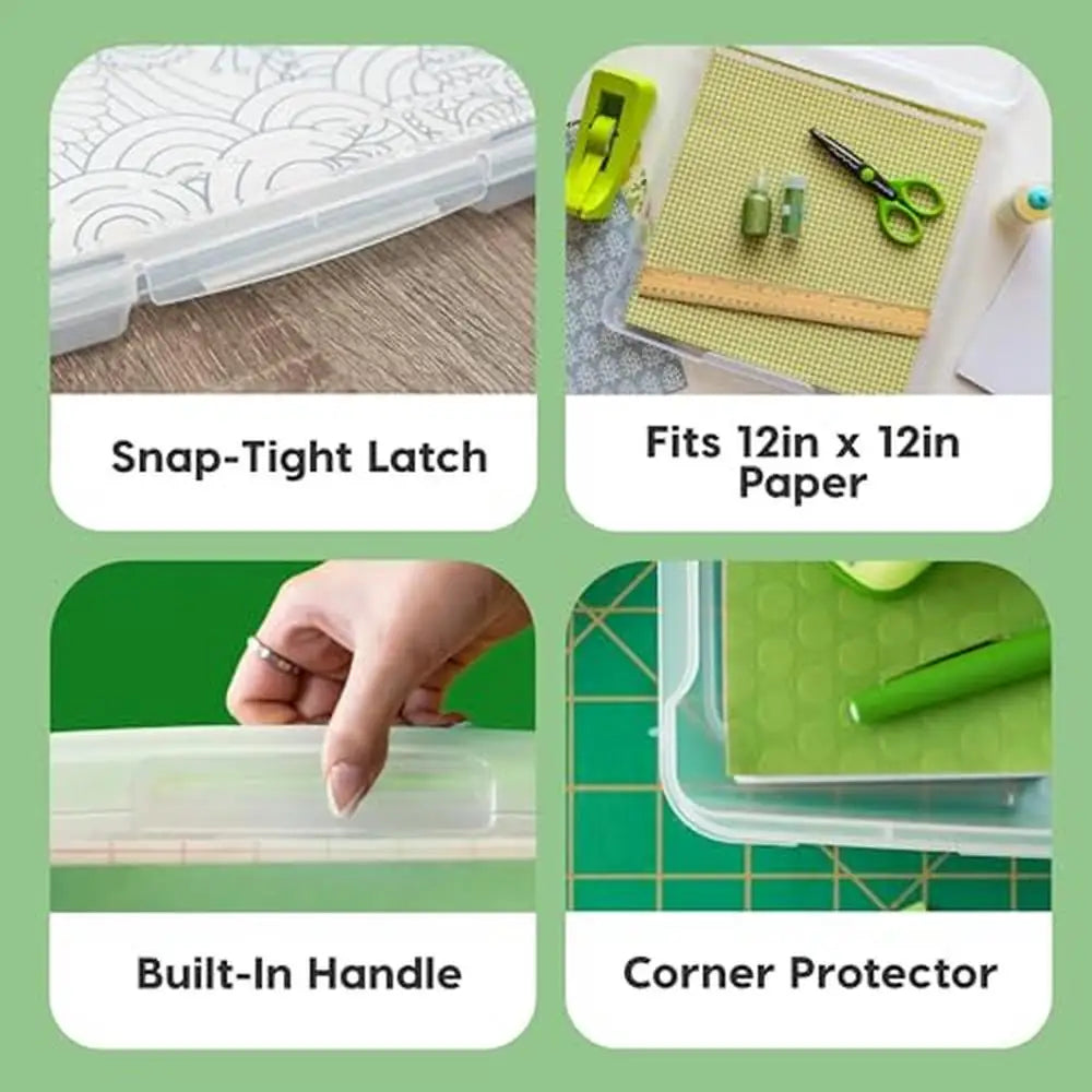 Portable Scrapbook Paper Storage Cases Pack of 10 Clear Organizers