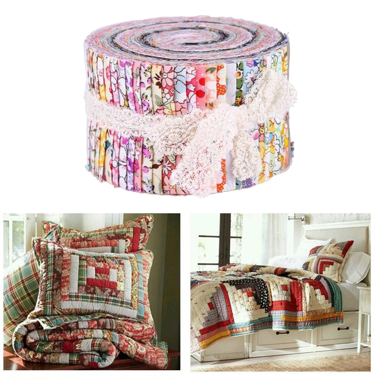 Jelly Rolls Cotton Fabric Strips Quilting or Sewing