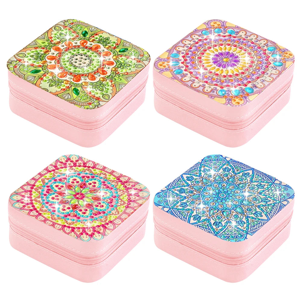 Flower 5D DIY Diamond Painting Storage, Jewelry Case Mosaic Set
