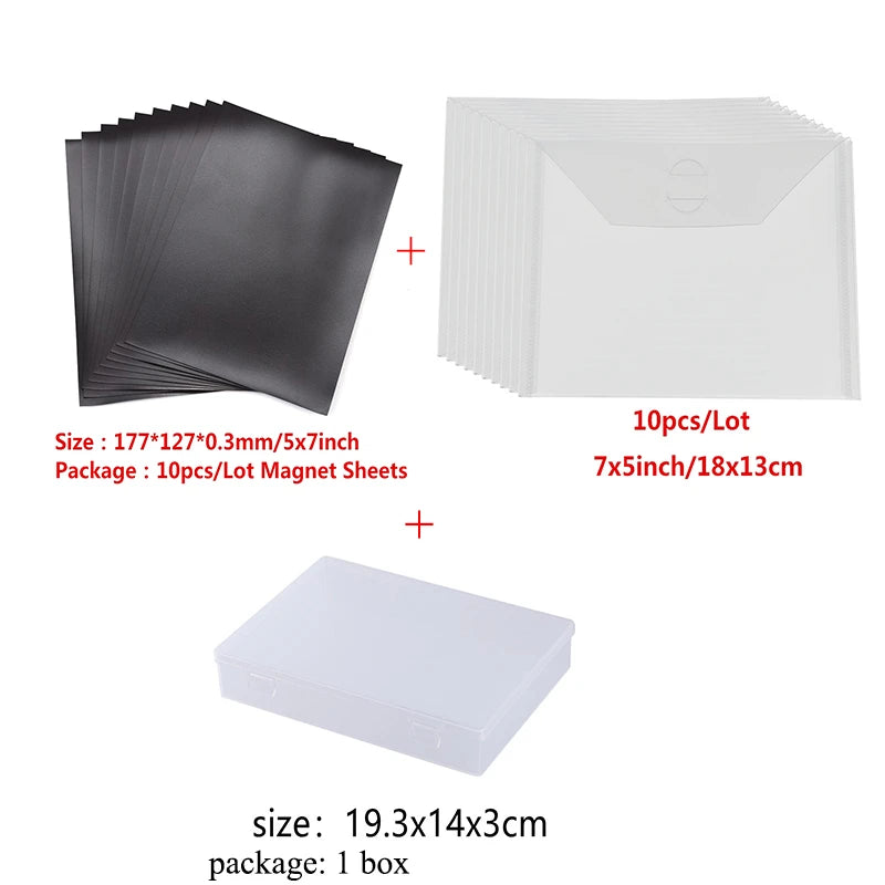 3 Stamp Bags, Magnetic Sheets, Storage Box and Case Die Used T