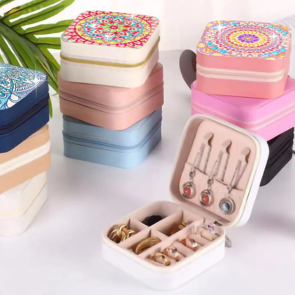 Flower 5D DIY Diamond Painting Storage, Jewelry Case Mosaic Set