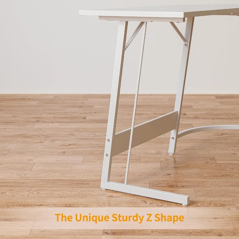 L Shaped Computer Office Desk, Corner Desk w/Monitor Stand