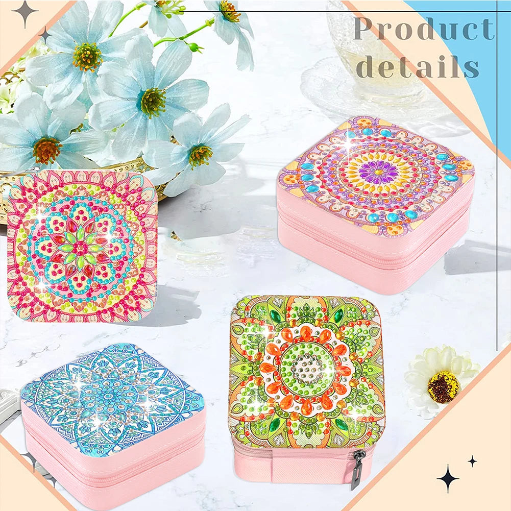 Flower 5D DIY Diamond Painting Storage, Jewelry Case Mosaic Set