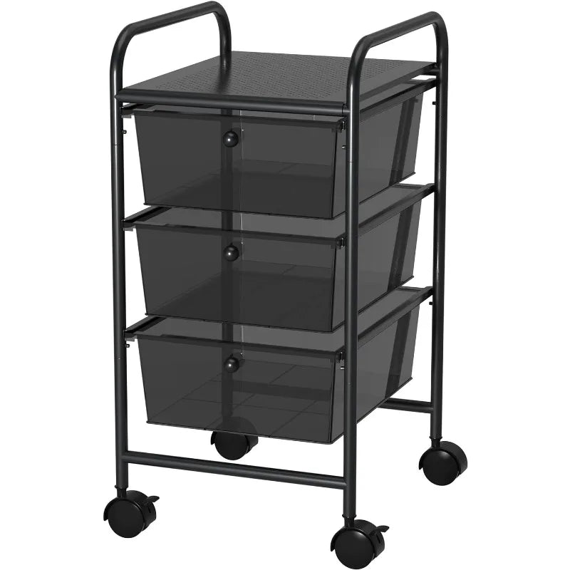 Utility Cart w/3 Drawers Rolling Storage Craft Organizer