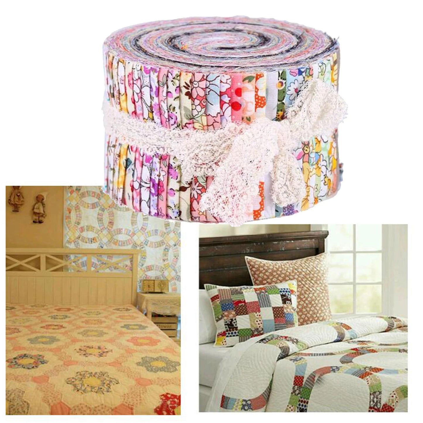 Jelly Rolls Cotton Fabric Strips Quilting or Sewing