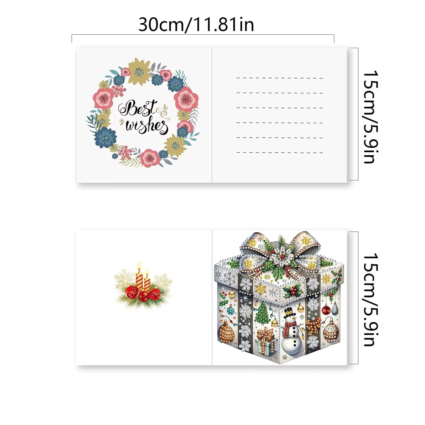 12 Christmas Cards Diamond Painting Card Diamond Embroidery