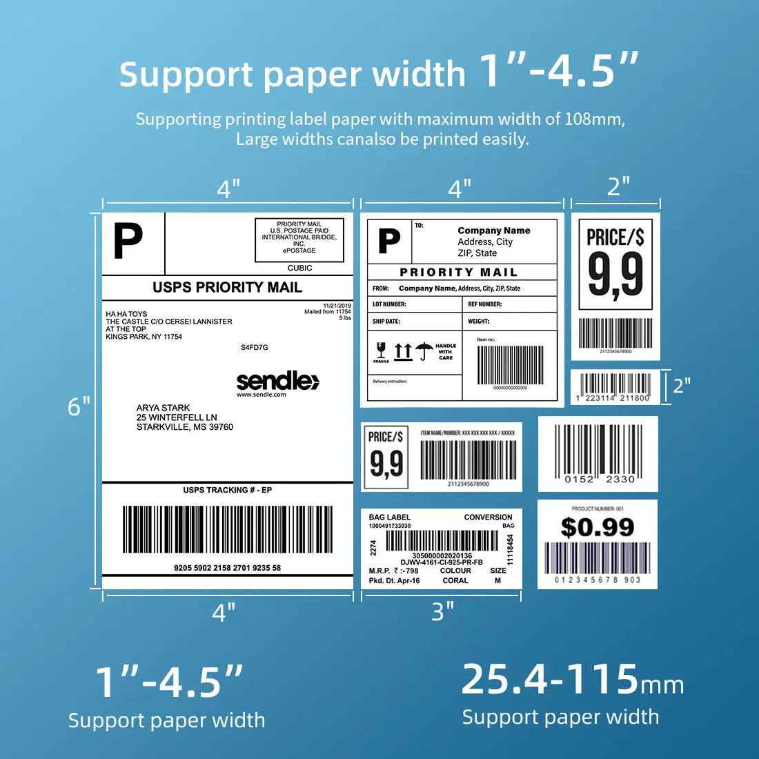 USB Direct Thermal Label Printer Shipping Express Barcode