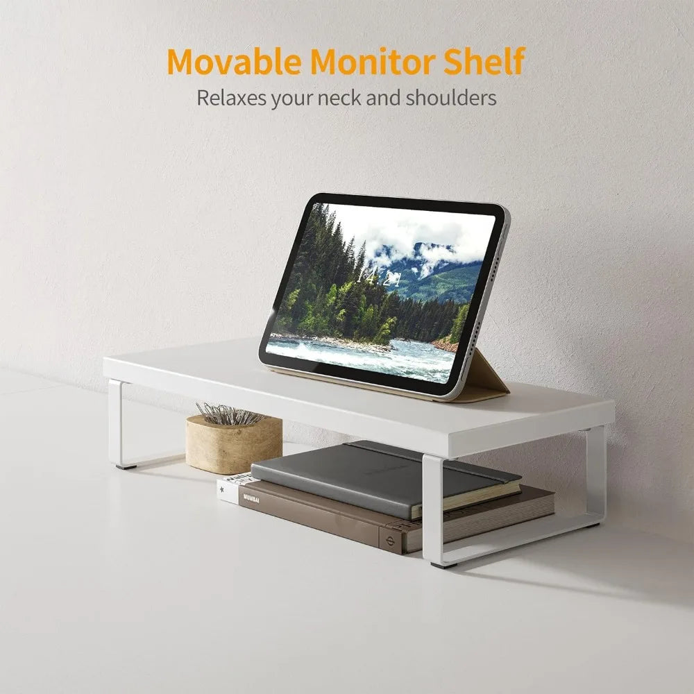 L Shaped Computer Office Desk, Corner Desk w/Monitor Stand