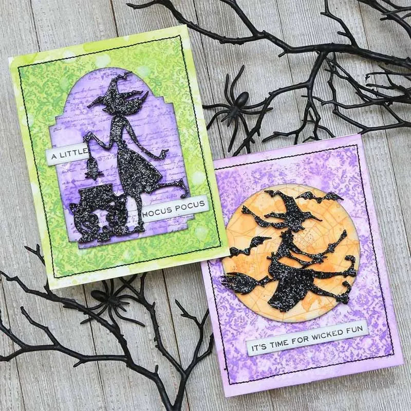 Witches Wildcat Bat Mixed Metal Cutting Dies Set for Scrapbooking Card Making