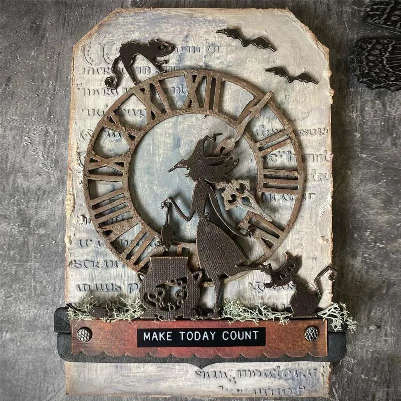 Witches Wildcat Bat Mixed Metal Cutting Dies Set for Scrapbooking Card Making