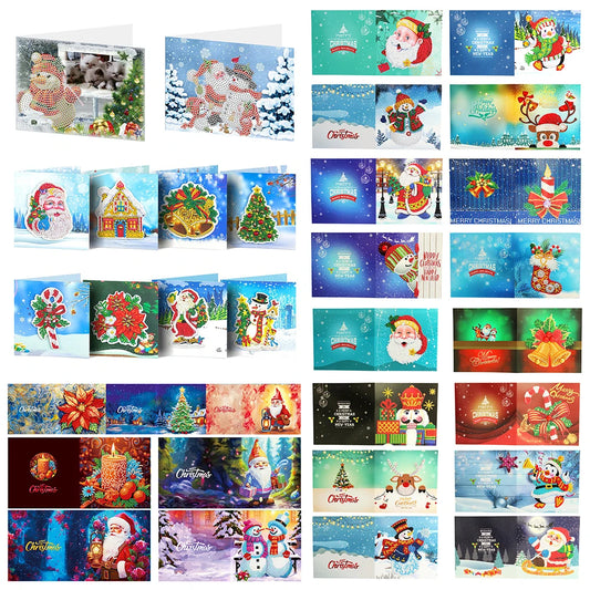 Christmas Diamond Painting DIY Greeting Cards Embroidery Greet Cards