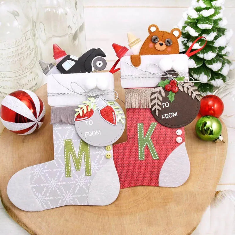 Christmas Socks Greeting Card Cutting Dies for Scrapbooking & Card Making