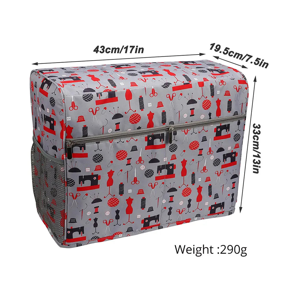 Dust Cover for Sewing Machine Waterproof Durable Cloth Protective Cover with Pockets Sewing Accessories Storage Bag