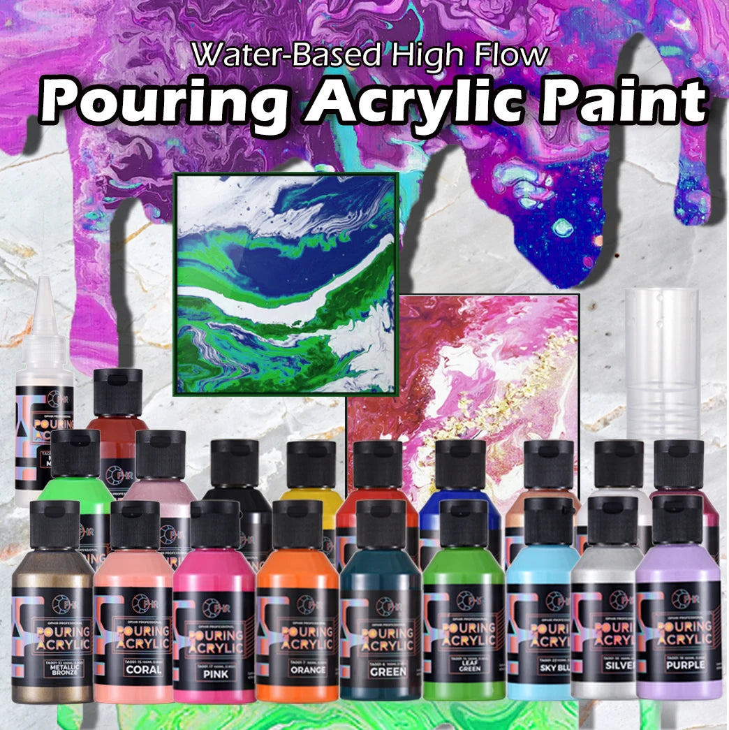 OPHIR Water-Based High Flow Pouring Acrylic Paint 100ML/Bottle