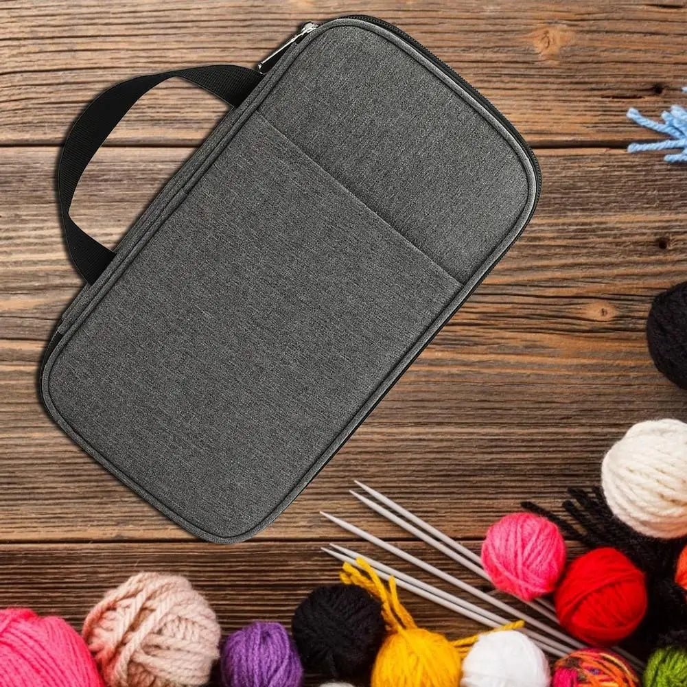 Knitting Needles Case Travel Pouch Organizer Storage Bag For Circular Knitting Needles Crochet Hooks Sewing Accessories Kit Bag