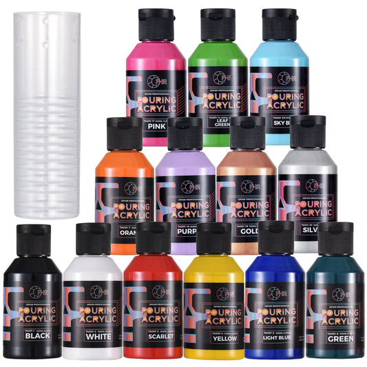 OPHIR Water-Based High Flow Pouring Acrylic Paint 100ML/Bottle