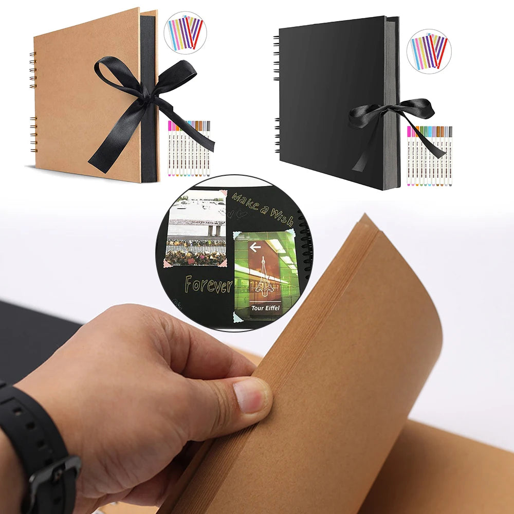 ZK20 80 Black Pages Memory Books DIY Craft Photo Albums