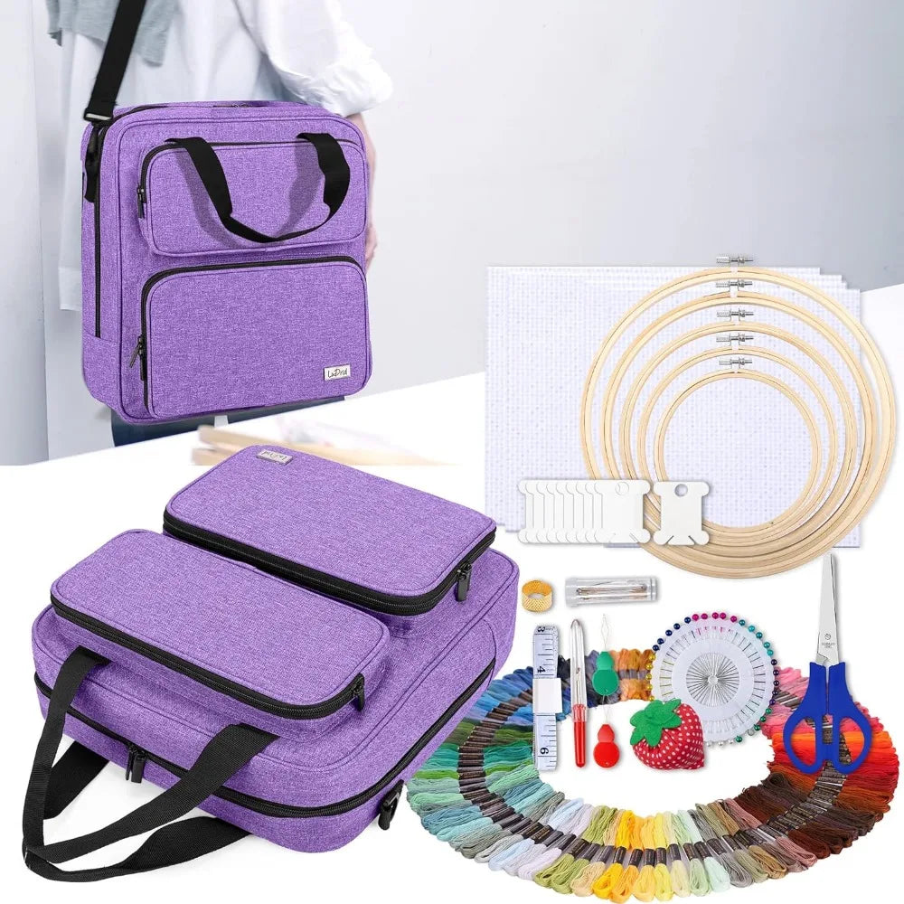 Embroidery Starter Kit with Storage Bag, Cross Stitch Kits Tools