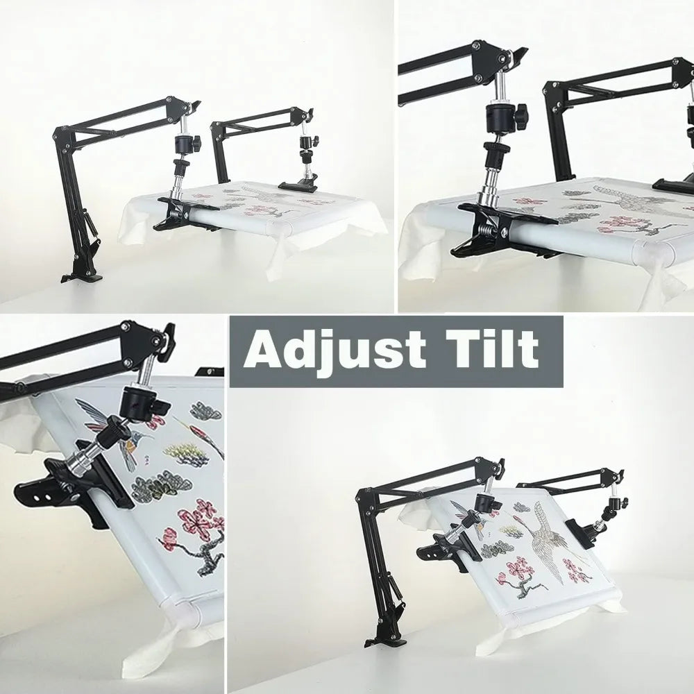 Embroidery Kit & Scroll Frame Stand Adjust Cross Stitch Frame Stand