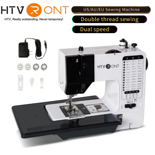 HTVRONT Portable Electric Sewing Machine 38 Stitches Pattern  Light Foot Pedal