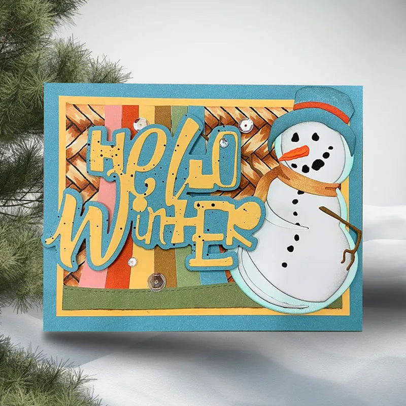 Let it Snow Hello Winter Cutting Dies Set For Scrapbooking Card Making