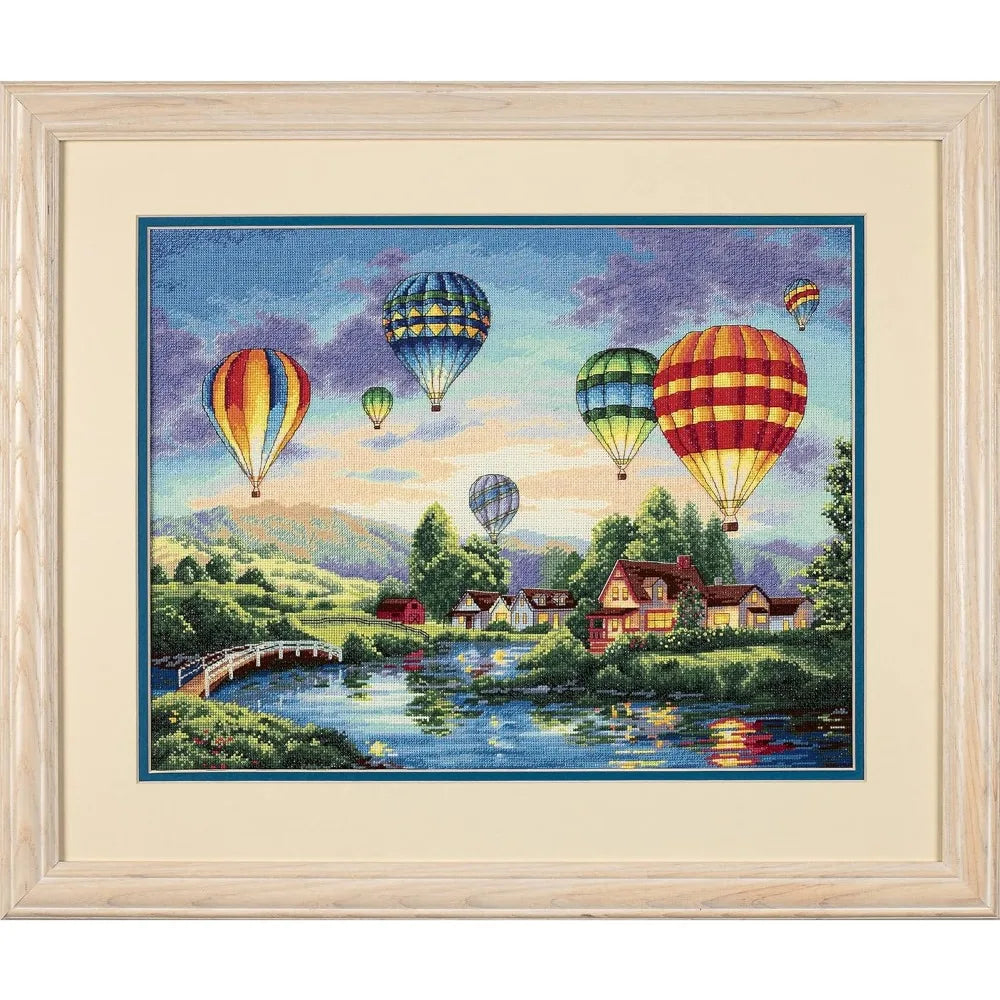 Counted Cross Stitch Kit 12'' X 16'' Embroidery Hot Air Balloon