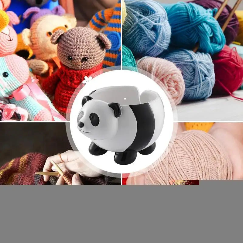 Ceramic Yarn Bowl Cute Sheep And Panda Crochet Yarn Bowls Funny Crochet Accessories Tangled Free Yarn Holder Storage Portable