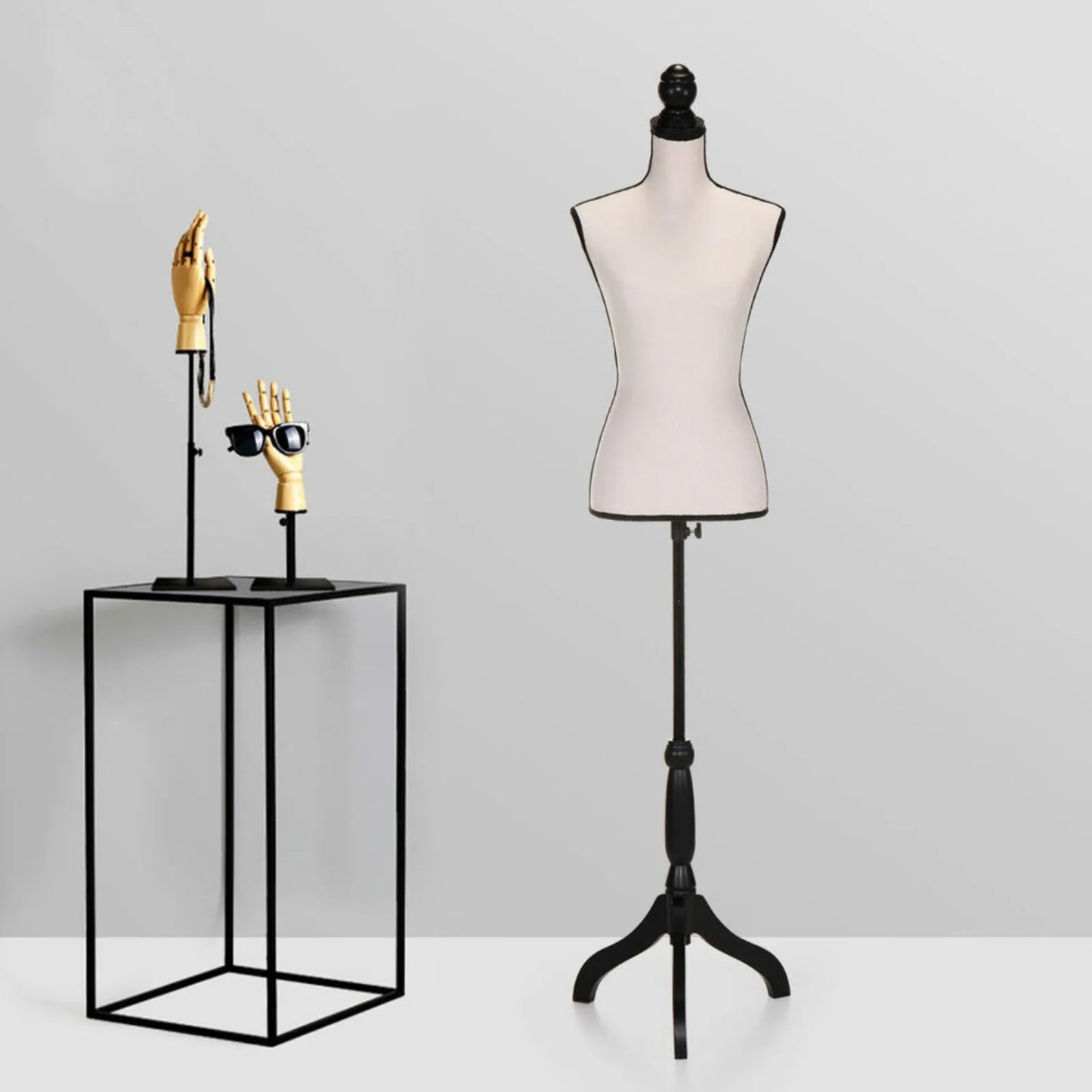 US Female Model Dress form, Human Torso, Adjustable Tripod Stand, Human Model