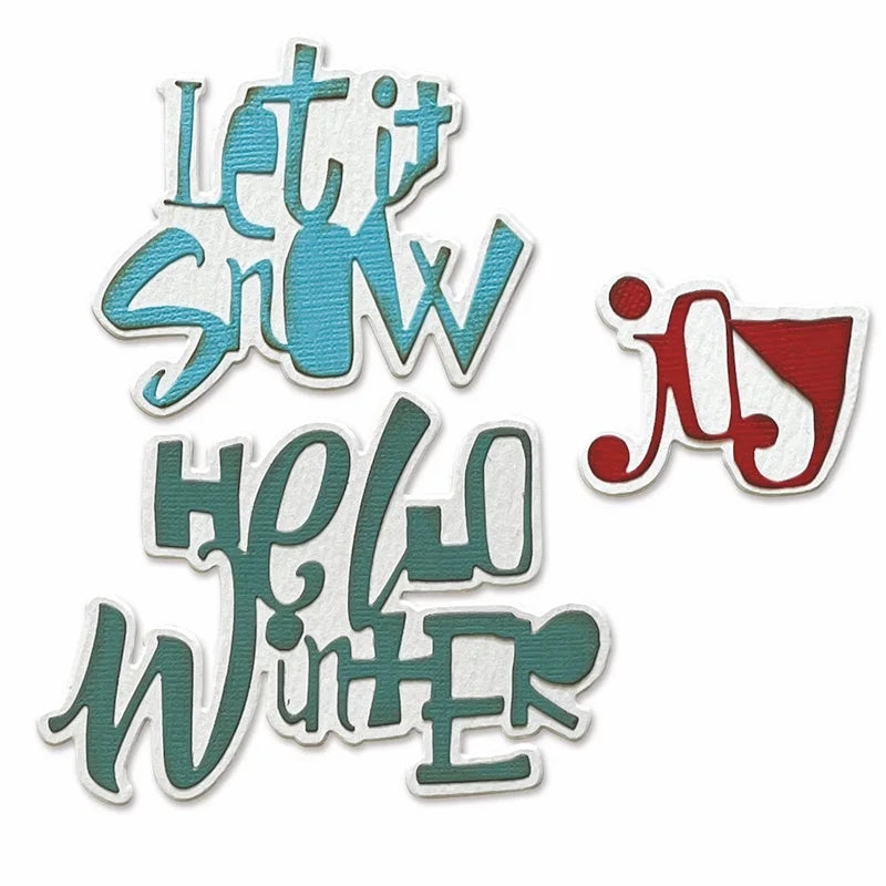 Let it Snow Hello Winter Cutting Dies Set For Scrapbooking Card Making