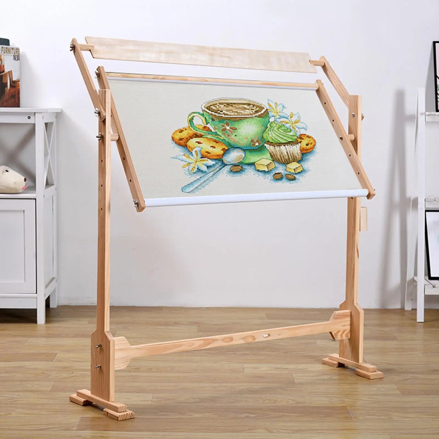 Wooden Embroidery Stand Cross Stitch Holder Frame Rack Stand