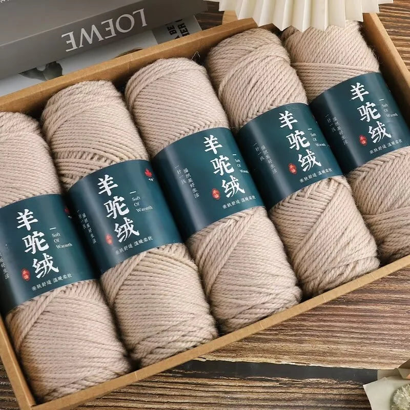 5 rolls/500g 5 rolls/500g Handwoven alpaca wool yarn, thick wool rod, needle thread, jacket, sweater, knitting scarf thread