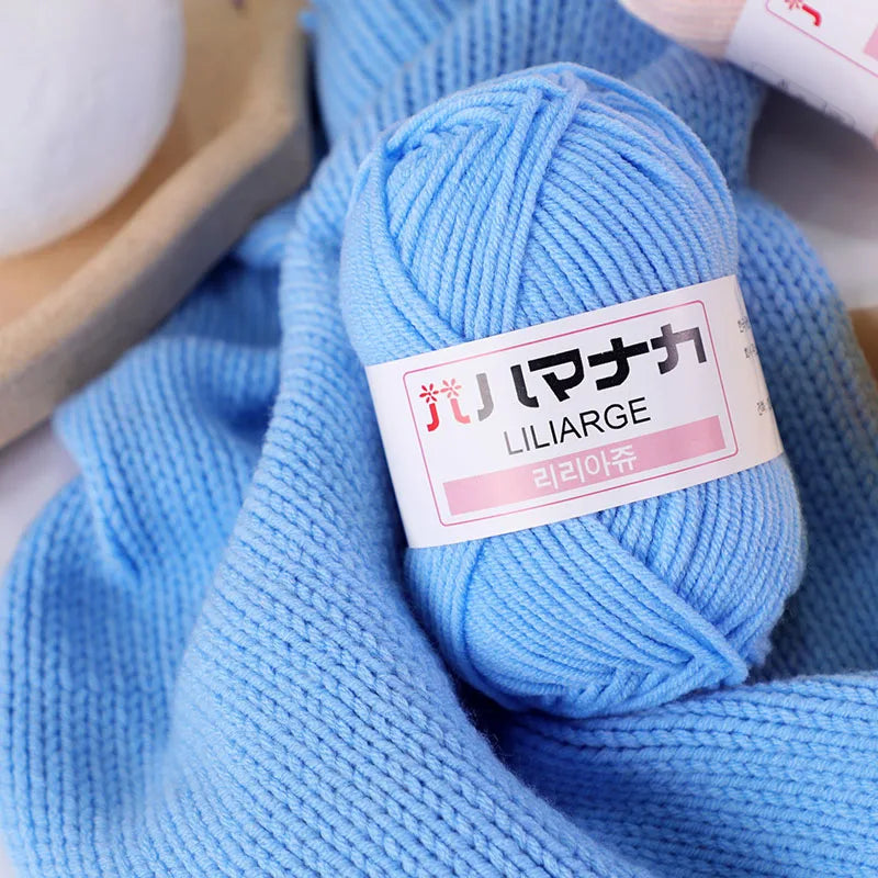 Candy Color 53Pcs Hand Knitting Milk Cotton Yarn Crocheting Acrylic Yarn For Crochet  Knit Amigurumi Sweater Hat Doll blanket