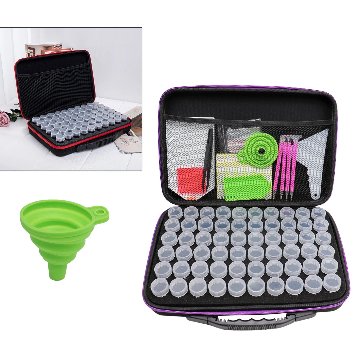 60 Slots Diamond Painting tools Accessories Beads Carry Case Diamond Embroidery Tools Handbag