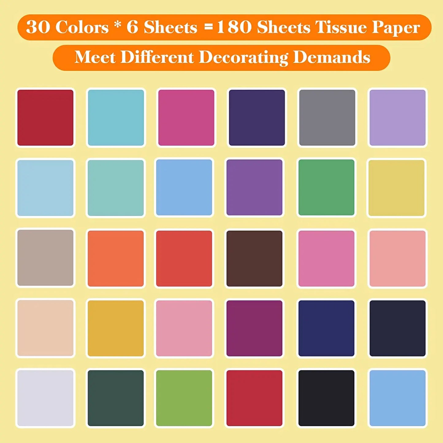 HTVRONT 20x26in 30 Colors 180 Sheets Art Tissue Paper s