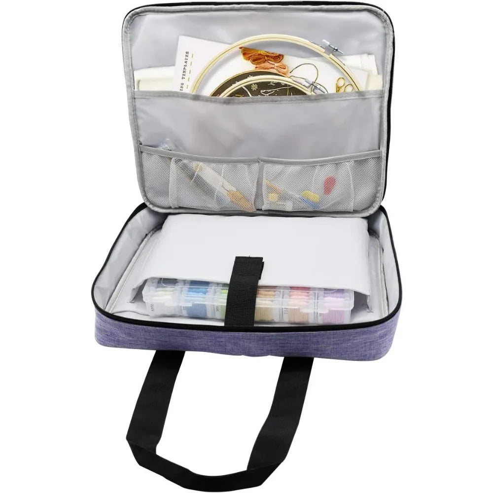 Embroidery & Cross Stitch Starter Kit w/Storage Organizer Bag & 99 DMC Threads