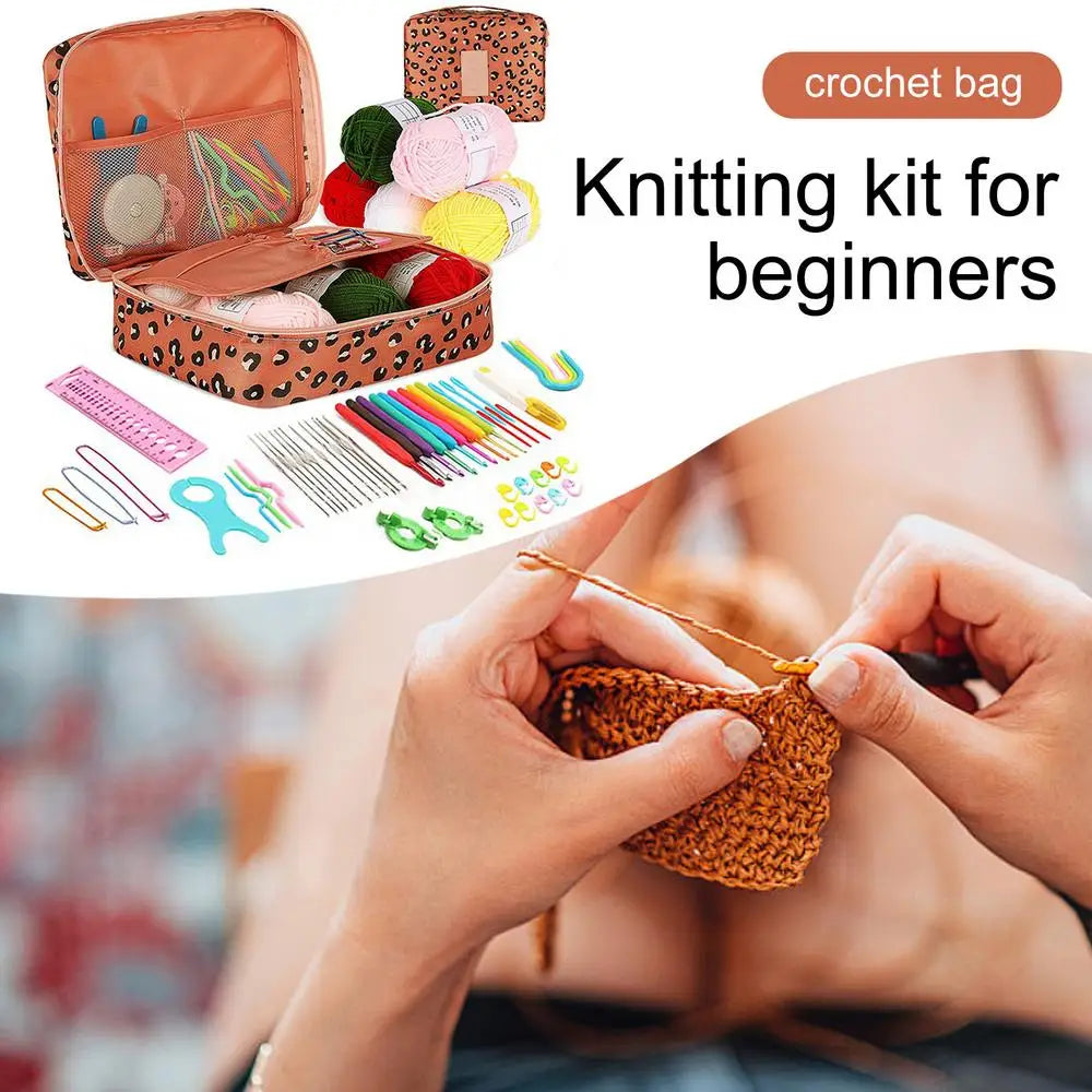 Beginner's Crochet Kit For 58PCS/Set Portable Crochet Kit Complete Yarn Set