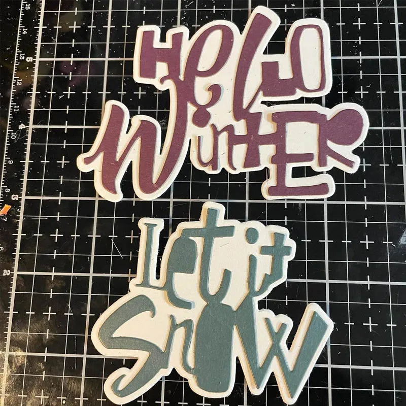 Let it Snow Hello Winter Cutting Dies Set For Scrapbooking Card Making