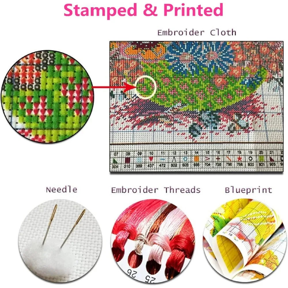 Beginners Cross Stitch Kits Stamped Full Range of Embroidery Kits for Adults DIY Cross Stitches kit Embroidery Patterns