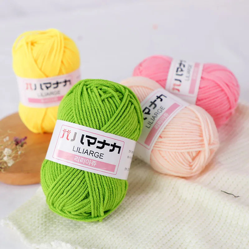 Candy Color 53Pcs Hand Knitting Milk Cotton Yarn Crocheting Acrylic Yarn For Crochet  Knit Amigurumi Sweater Hat Doll blanket