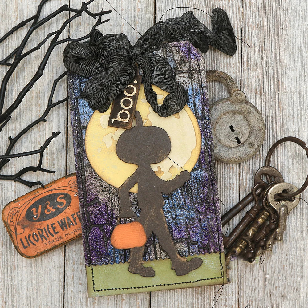 Ghost Town Halloween Pumpkin Night Silhouette Metal Cutting Dies Card Making Scrapbooking