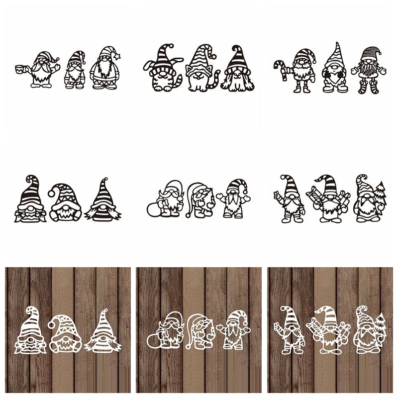 2024  Cutting Dies Gnome Santa Claus for Scrapbooking, Paper Card Making