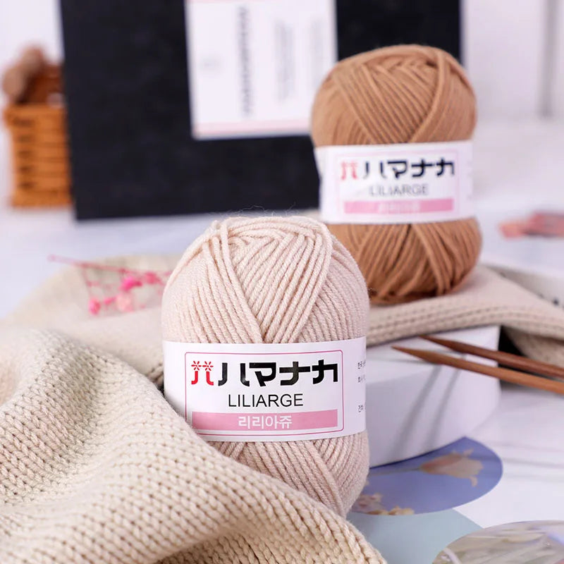 Candy Color 53Pcs Hand Knitting Milk Cotton Yarn Crocheting Acrylic Yarn For Crochet  Knit Amigurumi Sweater Hat Doll blanket