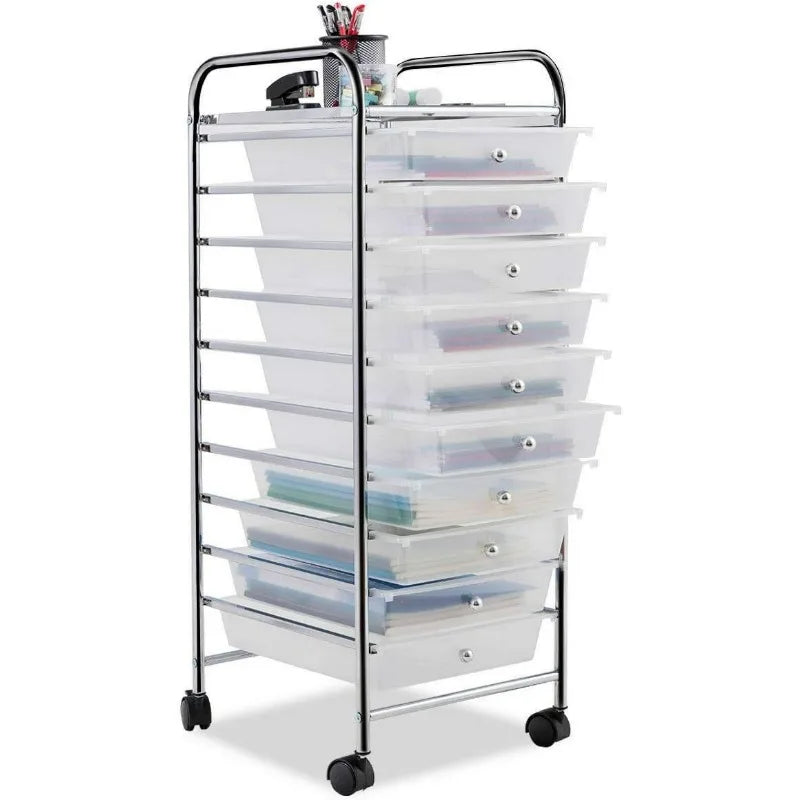 10 Drawer Storage Cart Rolling Cart File Scrapbook Paper Organizer