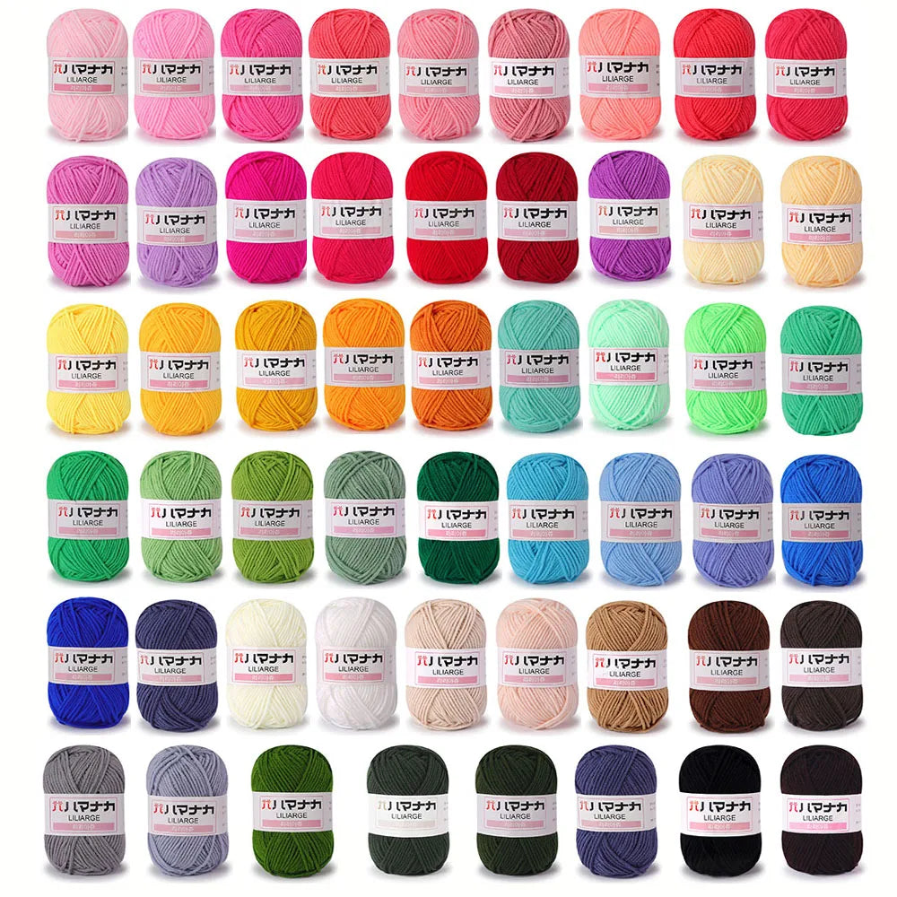 Candy Color 53Pcs Hand Knitting Milk Cotton Yarn Crocheting Acrylic Yarn For Crochet  Knit Amigurumi Sweater Hat Doll blanket