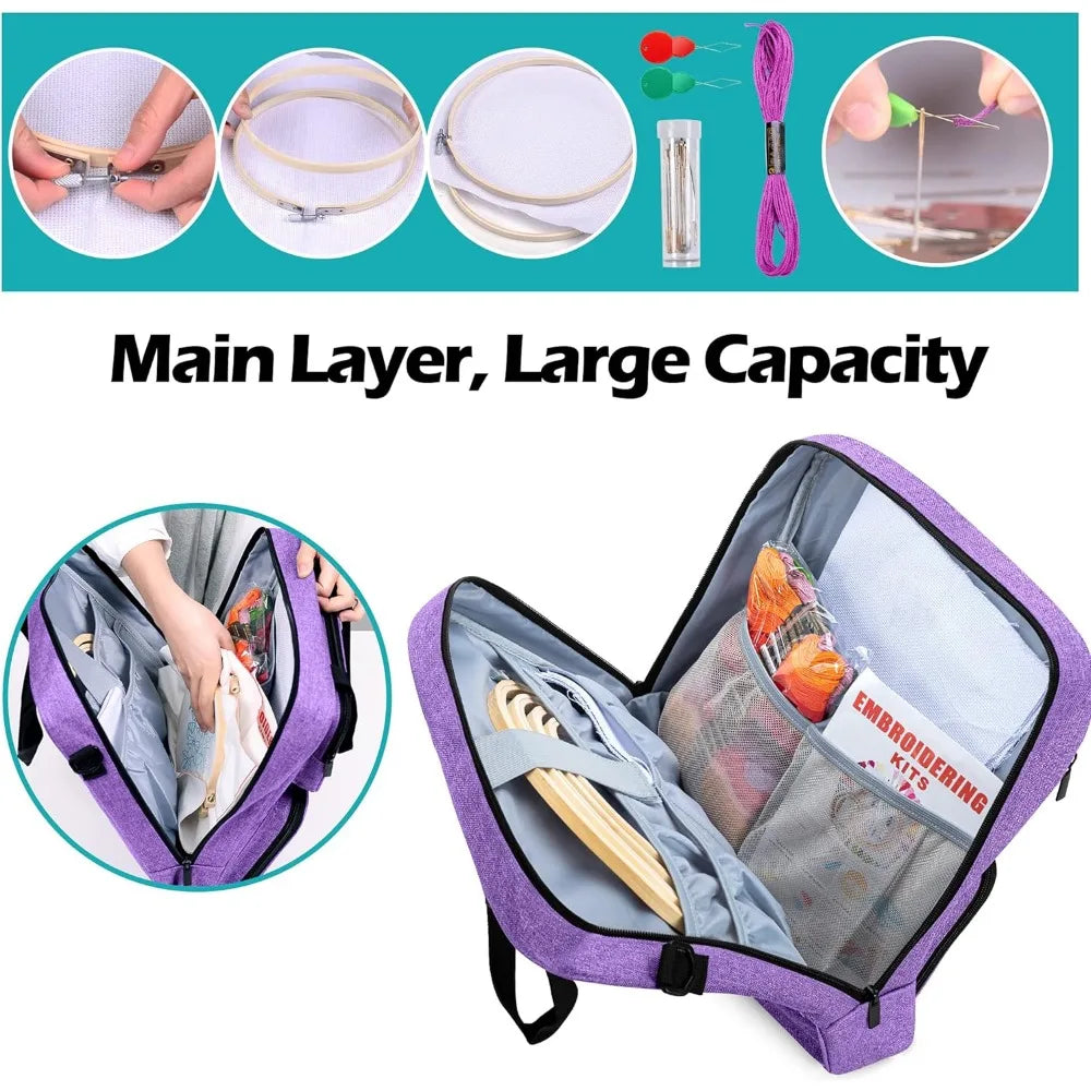 Embroidery Starter Kit with Storage Bag, Cross Stitch Kits Tools