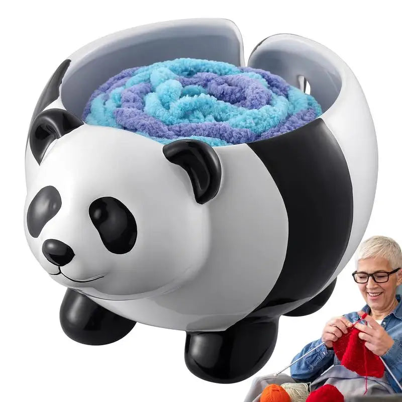 Ceramic Yarn Bowl Cute Sheep And Panda Crochet Yarn Bowls Funny Crochet Accessories Tangled Free Yarn Holder Storage Portable